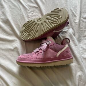 UGG Pink Suede Sneakers with Retro Design